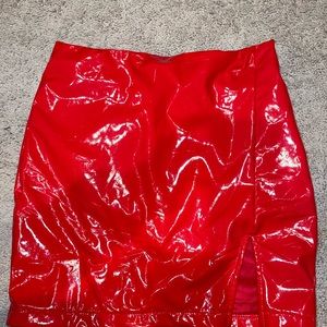 Red Leather Skirt